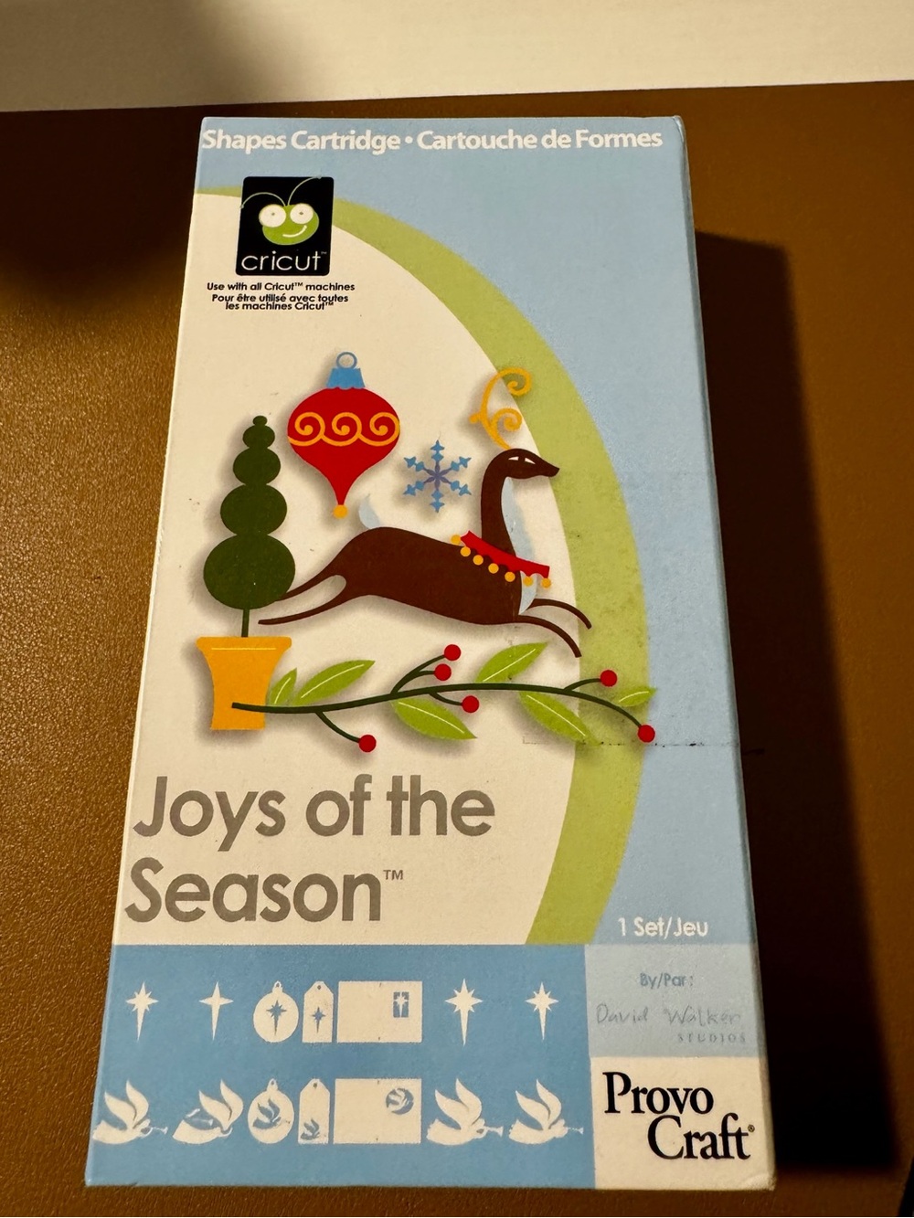 Cricut Joys of the Season Holiday Shapes Cartridge - Blue, Green, Red, Brown
